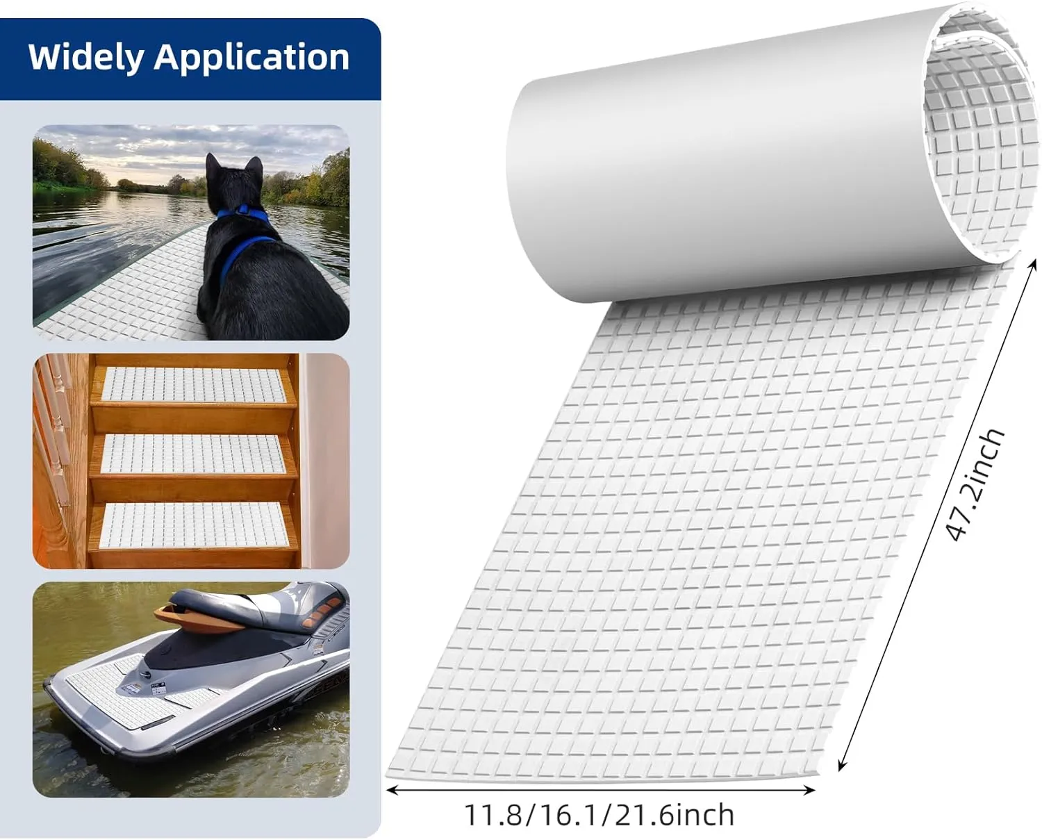 EVA Foam Boat Flooring Decking Sheet Surfboard Traction Pad Universal DIY Anti-Slip Grip Traction Mat for Kayak Yacht Fishing Boat Skateboard Skimboard Step RV Black Dark Grey