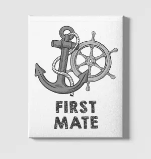 First Mate White Canvas Wall Art 35x40cm