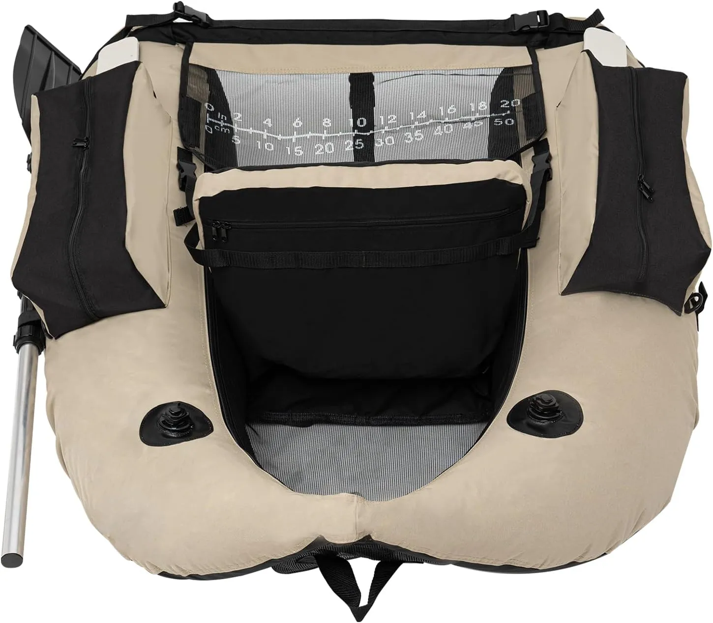 Fishing Float Tube, 286 LBS Load Capacity Inflatable Boats U-Shaped Fishing Raft with Hand Air Pump, Fish Ruler, Paddle, and Storage Pockets for Angling