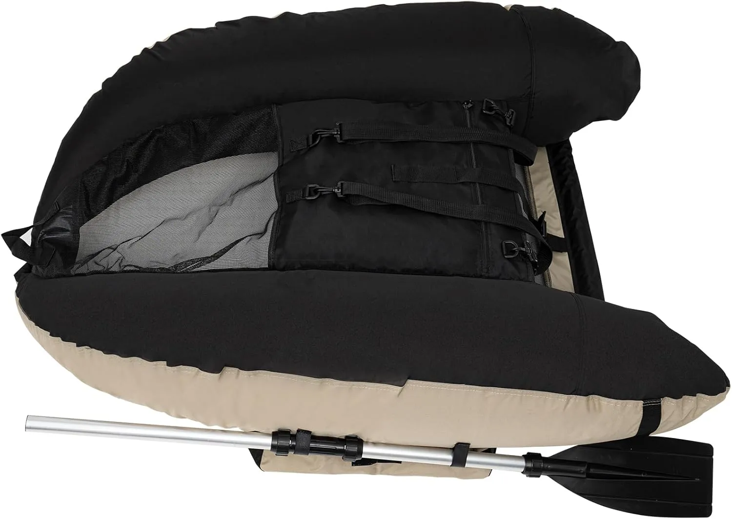 Fishing Float Tube, 286 LBS Load Capacity Inflatable Boats U-Shaped Fishing Raft with Hand Air Pump, Fish Ruler, Paddle, and Storage Pockets for Angling