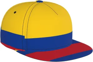 Flag of Colombia Outdoor Sports Baseball Cap, Daily Sports Adjustable Fashionable Flat Brim hat, Unisex Four-Season Outdoor Sports Cap, Black