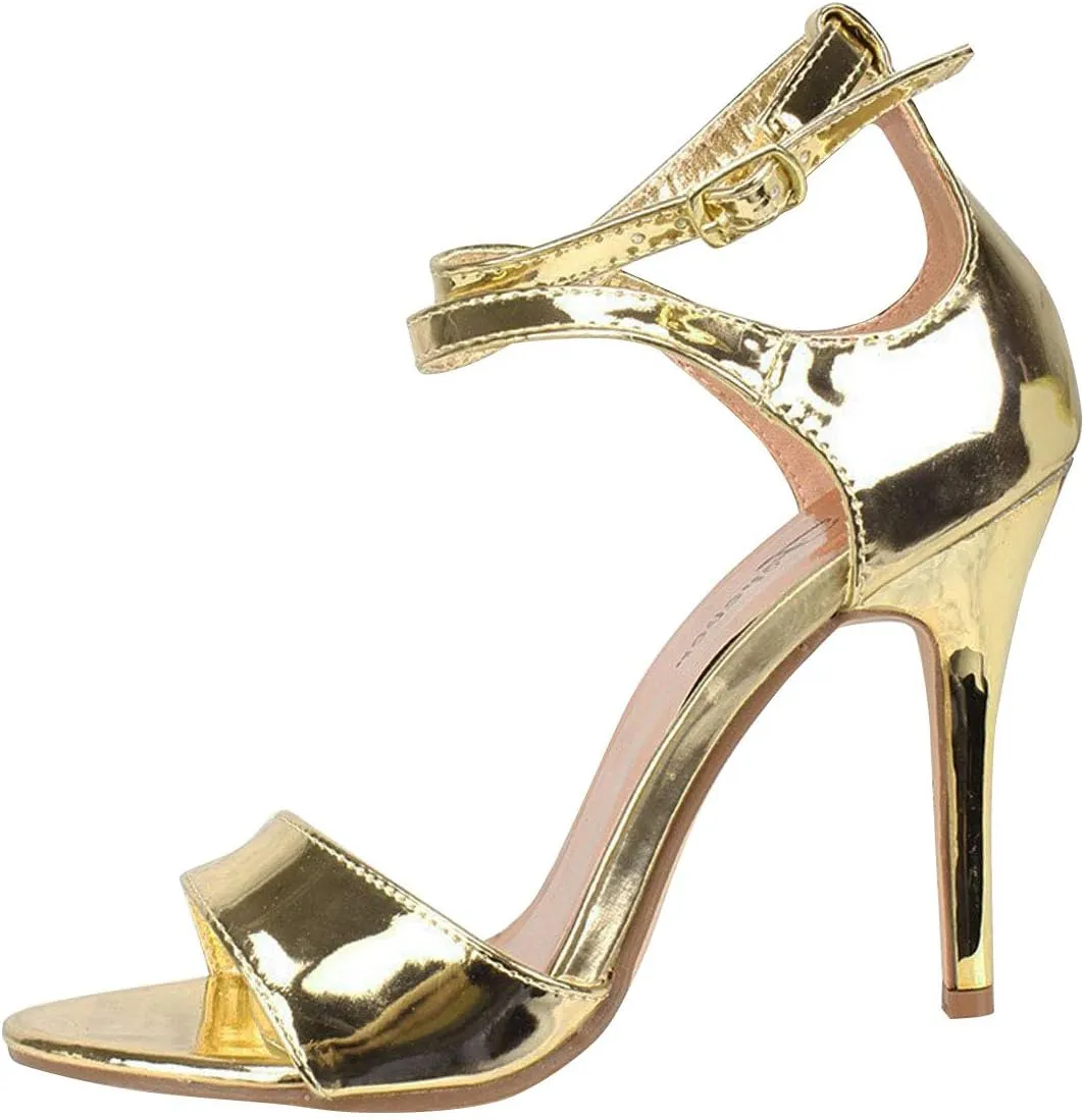 Forever Womens Open Toe Criss Cross Ankle Strap High Stiletto Heel Pump Sandals