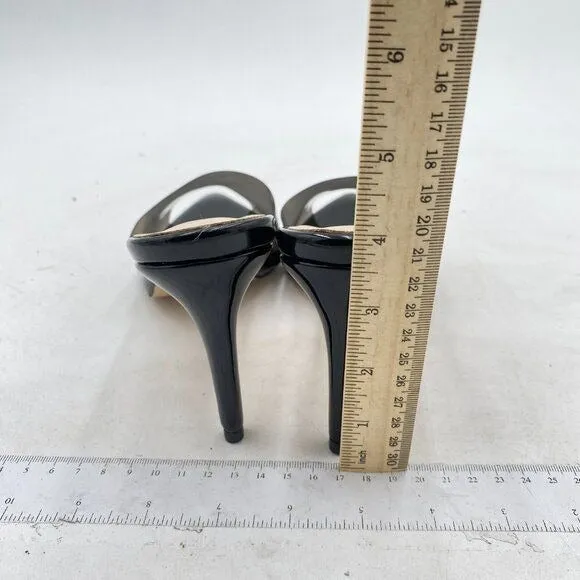 FOWT Black PVC Mule Open Toe Transparent Slippers with Sexy High Heel Sandals