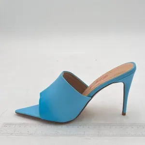 FOWT Blue Peep Toe Women's Slippers with Sexy High Heel Mule Girls Slide Sandals
