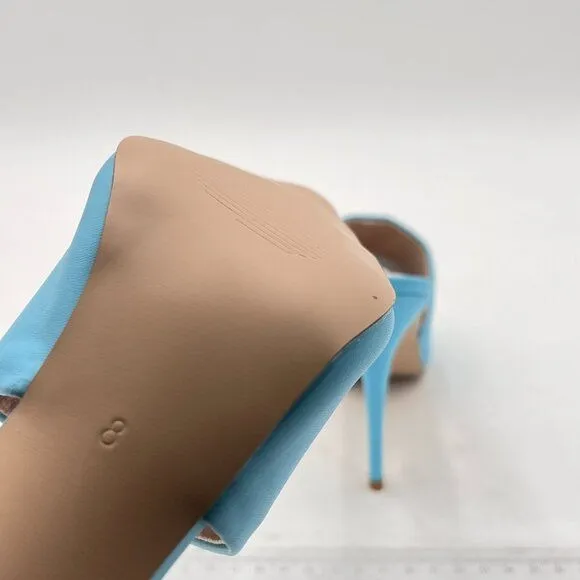 FOWT Blue Peep Toe Women's Slippers with Sexy High Heel Mule Girls Slide Sandals