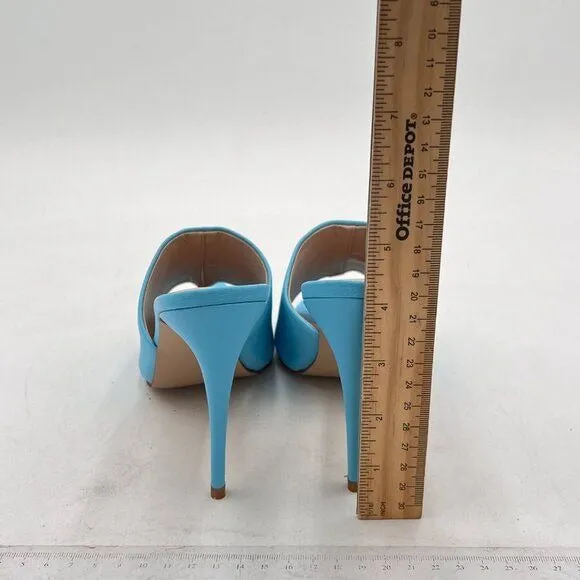 FOWT Blue Peep Toe Women's Slippers with Sexy High Heel Mule Girls Slide Sandals