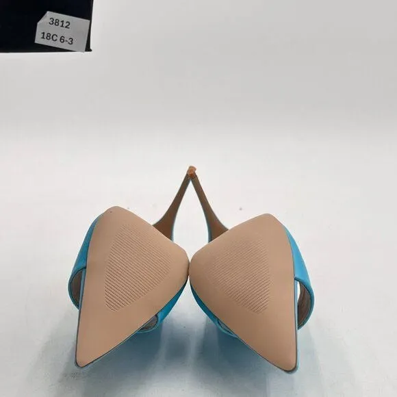 FOWT Blue Peep Toe Women's Slippers with Sexy High Heel Mule Girls Slide Sandals