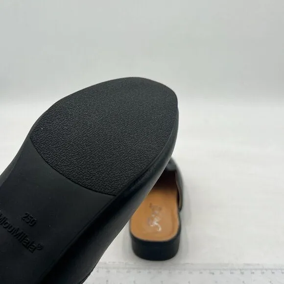 FOWT Buckle Mules for Women Flats Round Toe Mule Backless Slides Slip On Loafer