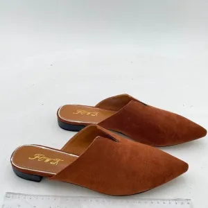 FOWT Women Fashion Suede Mules, Sexy Closed Pointed Toe Flat Loafer, Low Heel