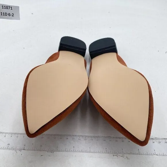 FOWT Women Fashion Suede Mules, Sexy Closed Pointed Toe Flat Loafer, Low Heel