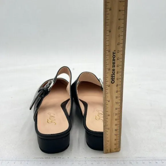 FOWT  Women's Pointy Toe Slidess for Women,Flat Mule Slides,Slip On Shoes
