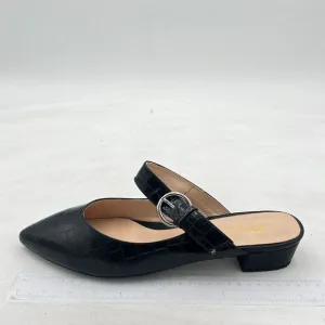 FOWT  Women's Pointy Toe Slidess for Women,Flat Mule Slides,Slip On Shoes