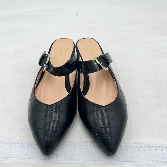 FOWT  Women's Pointy Toe Slidess for Women,Flat Mule Slides,Slip On Shoes