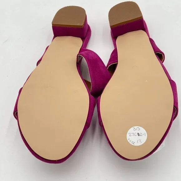 FSJ Purple Comfortable Open Toe Sandals Mule Chunky Low Heel Strappy Casual Shoe
