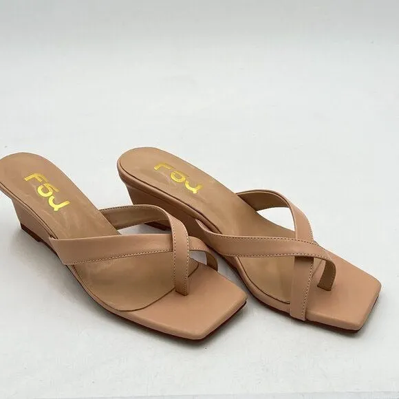 FSJ Women Casual Flip Flop Slide Mule Shoes Square Open Toe Thong Sandal Summer