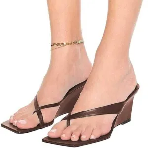 FSJ Women Casual Flip Flop Slide Mule Shoes Square Open Toe Thong Sandal Summer