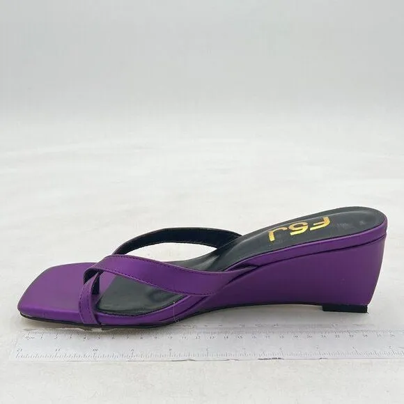 FSJ Women Casual Flip Flop Slide Mule Shoes Square Open Toe Thong Sandal Summer