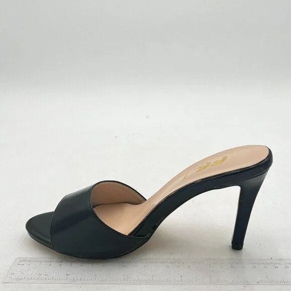 FSJ Women Casual Peep Toe Mule Sandals Stiletto High Heels Party Evening Shoe