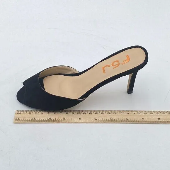 FSJ Women Casual Peep Toe Mule Sandals Stiletto High Heels Party Evening Shoe