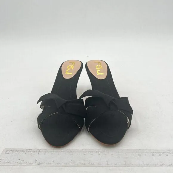 FSJ Women Casual Peep Toe Mule Sandals Stiletto High Heels Party Evening Shoe