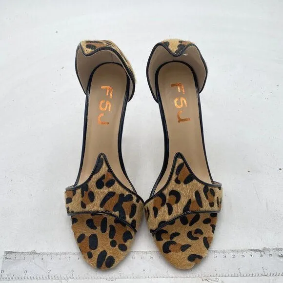 FSJ Women Comfort Low Kitten Heel Sandals Mules Peep Toe Slide Slip On Summer