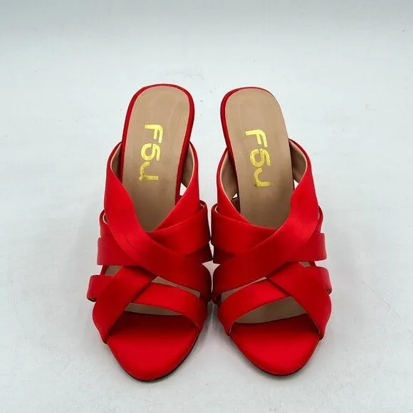 FSJ Women Sexy Strappy Open Toe Sandals Stiletto High Heel Slip On Backless Mule