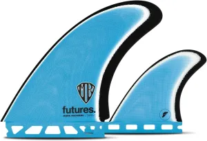 Futures Fins Mark Richards Twin   1 Fiberglass Fin Set - Blue/White/Black
