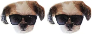 G014 Dog Cat Pet 80s Sunglasses Goggles for Small Breeds up to 15lbs (2-Pack Black Black)
