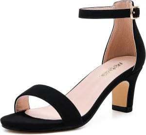 Girls Heel Sandals Open Toe Ankle Strap Flower Girl Dress Pump Sandals Wedding Party for Little Big Kid