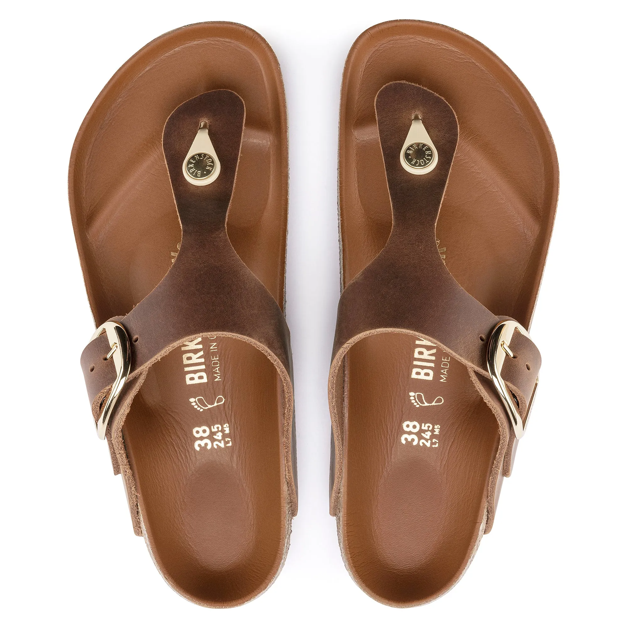 GIZEH BIG BUCKLE - COGNAC - LEATHER