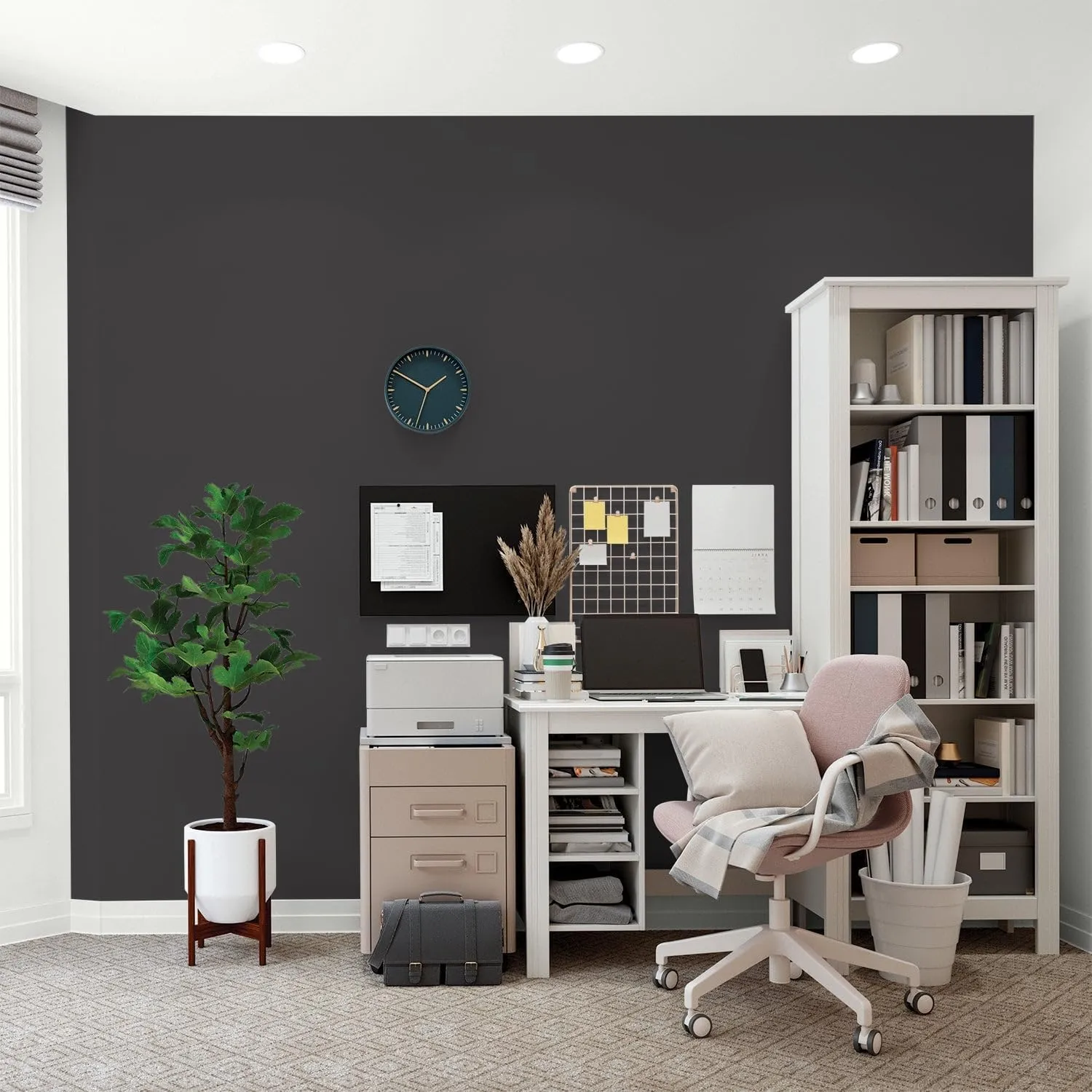 Glidden Total Interior Wall Paint & Primer All-in-One, Black Magic/Black, Flat, 1 Gallon