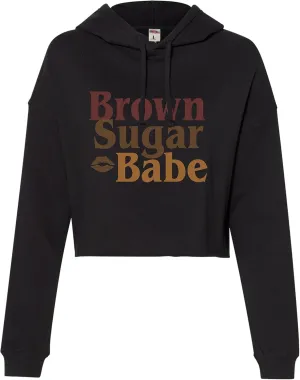 Go All Out Brown Sugar Babe Black Women Heritage Pride Women Cropped Hooded Sweatshirt