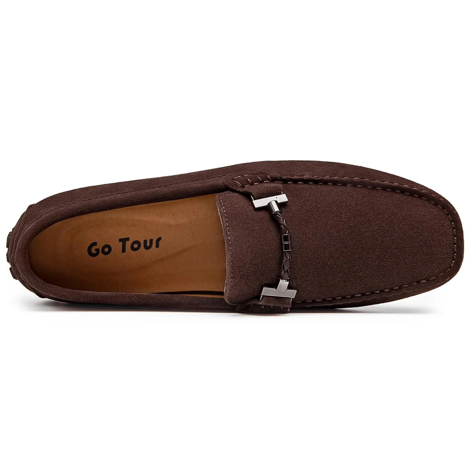 Go Tour Men's Penny Loafers Moccasin Driving Shoes Slip on Flats Boat Shoes