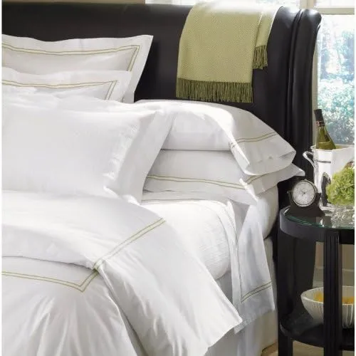 Grande Hotel Collection by Sferra - Twin Flat Sheet 74x114 - White/Black