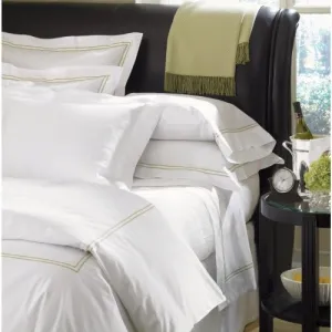 Grande Hotel Collection by Sferra - Twin Flat Sheet 74x114 - White/Black