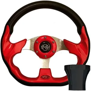 GTW E-Z-GO Red Racer Steering Wheel Black Adaptor Kit (Fits 1994.5-Up)