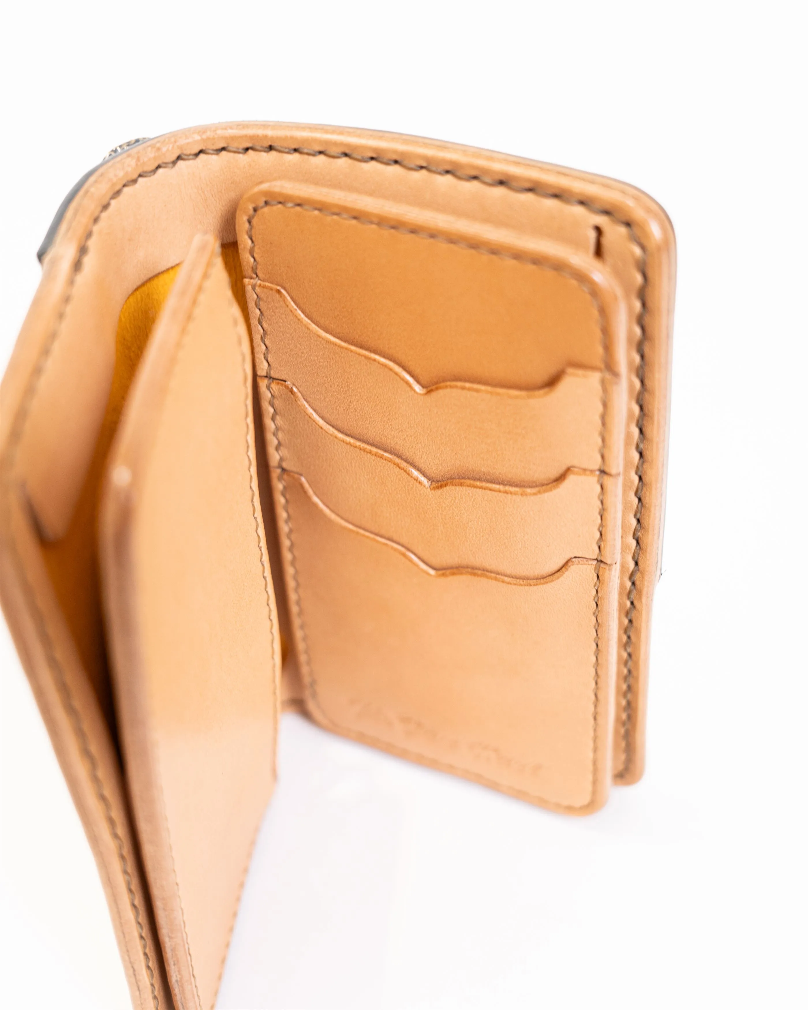 Harness Leather Hand Sewn Zip Wallet FN-WMN4-4Z | Tan-Black
