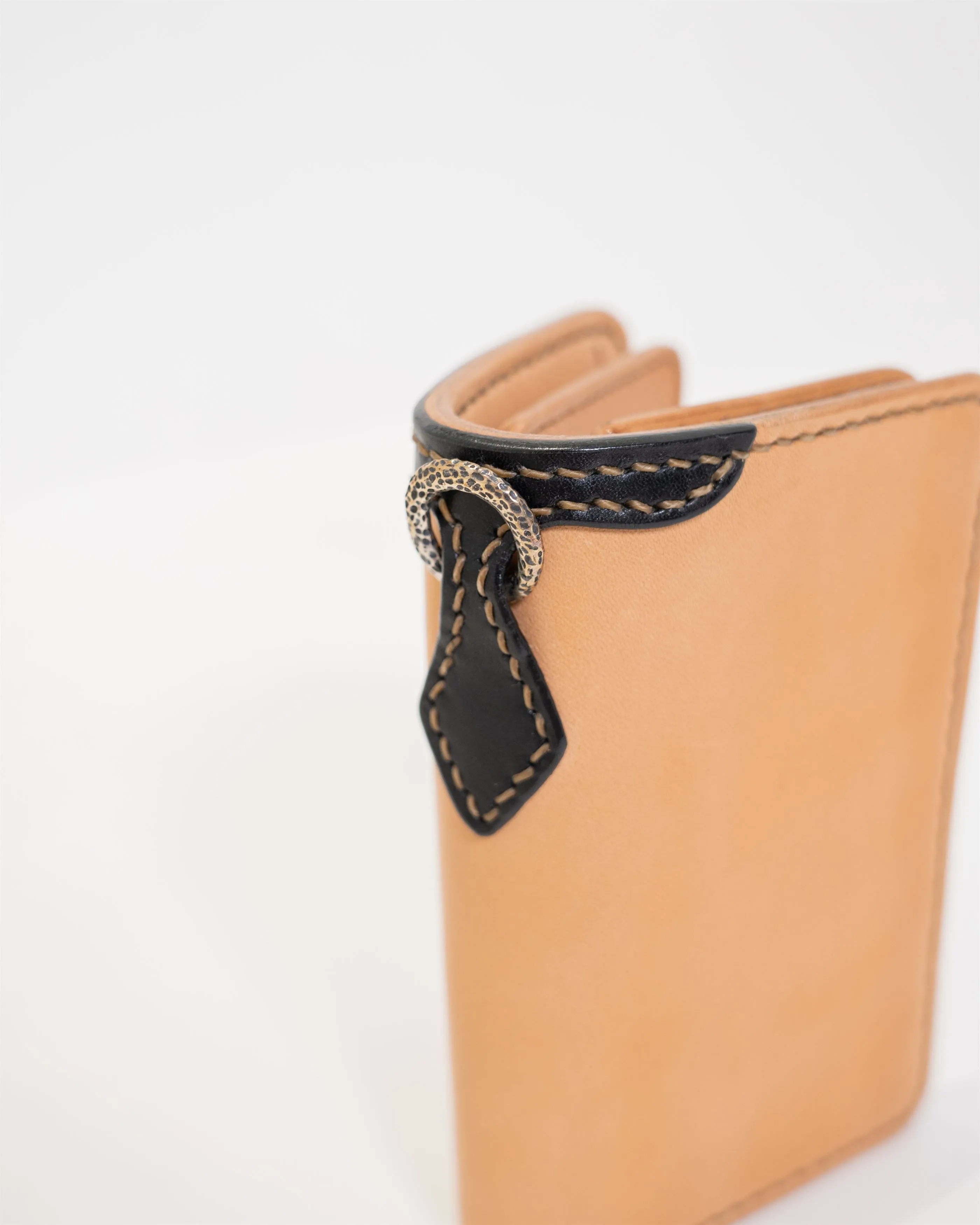 Harness Leather Hand Sewn Zip Wallet FN-WMN4-4Z | Tan-Black
