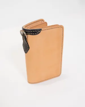 Harness Leather Hand Sewn Zip Wallet FN-WMN4-4Z | Tan-Black