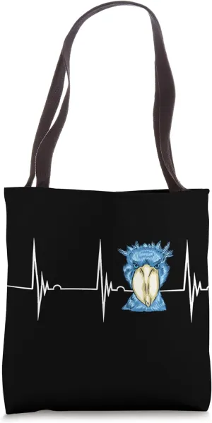 Heartbeat EKG Pulse African Bird Shoebill Bird Bird Lover Tote Bag