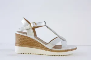 HEAVENLY FEET - TRANQUIL HIGH WEDGE SANDAL - SILVER