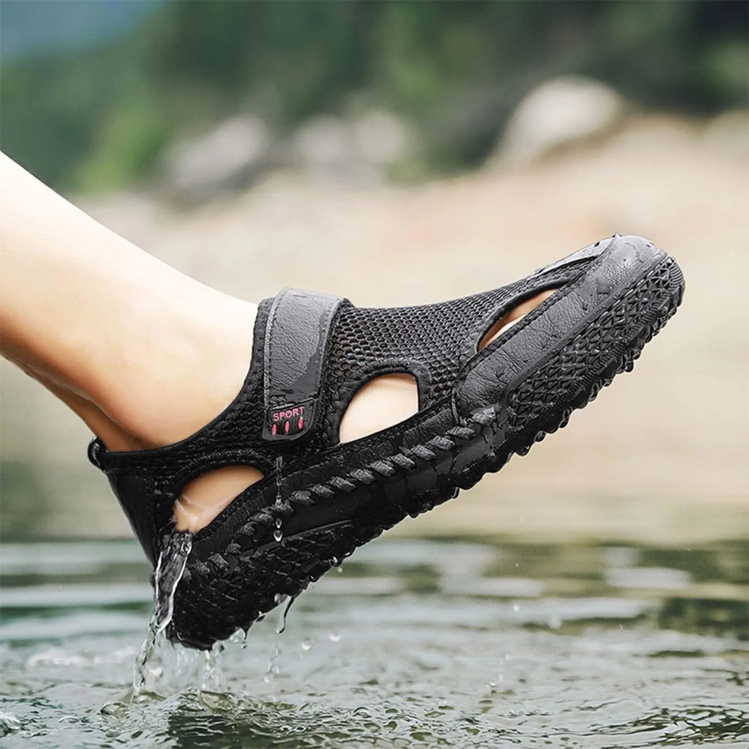 HESBITEUL Mens Sport Sandals Outdoor: Non-Slip MD Slide for Trail Hiking