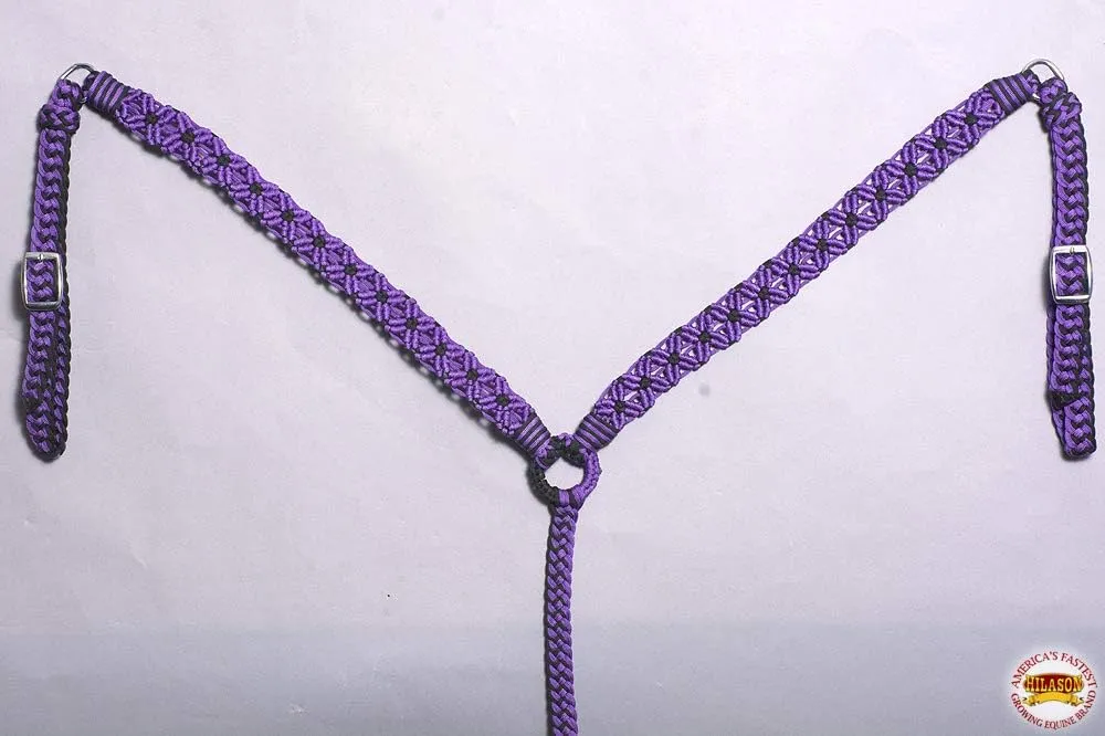 HILASON Horse Breast Collar Braided Paracord Pink/Black