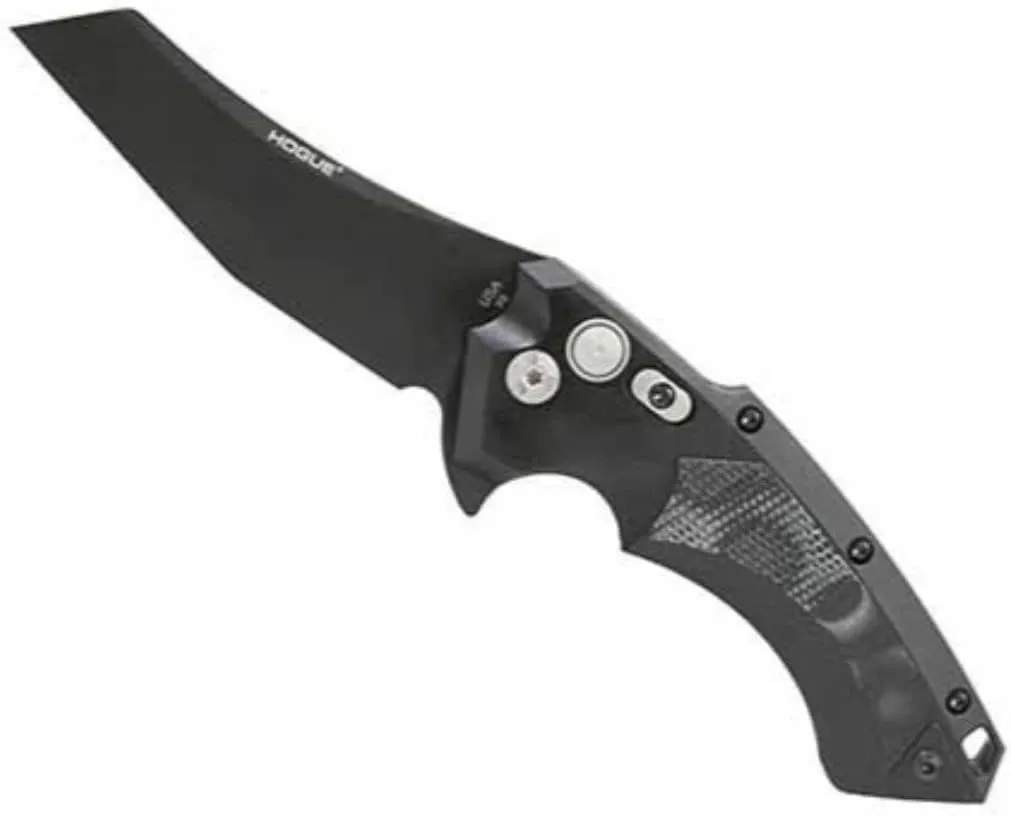 Hogue 34569 X5 3.5" Folder CPM154 Wharncliffe Blade Black Finish - Black Aluminum Frame G-Mascus Black G10 Insert