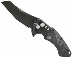 Hogue 34569 X5 3.5" Folder CPM154 Wharncliffe Blade Black Finish - Black Aluminum Frame G-Mascus Black G10 Insert