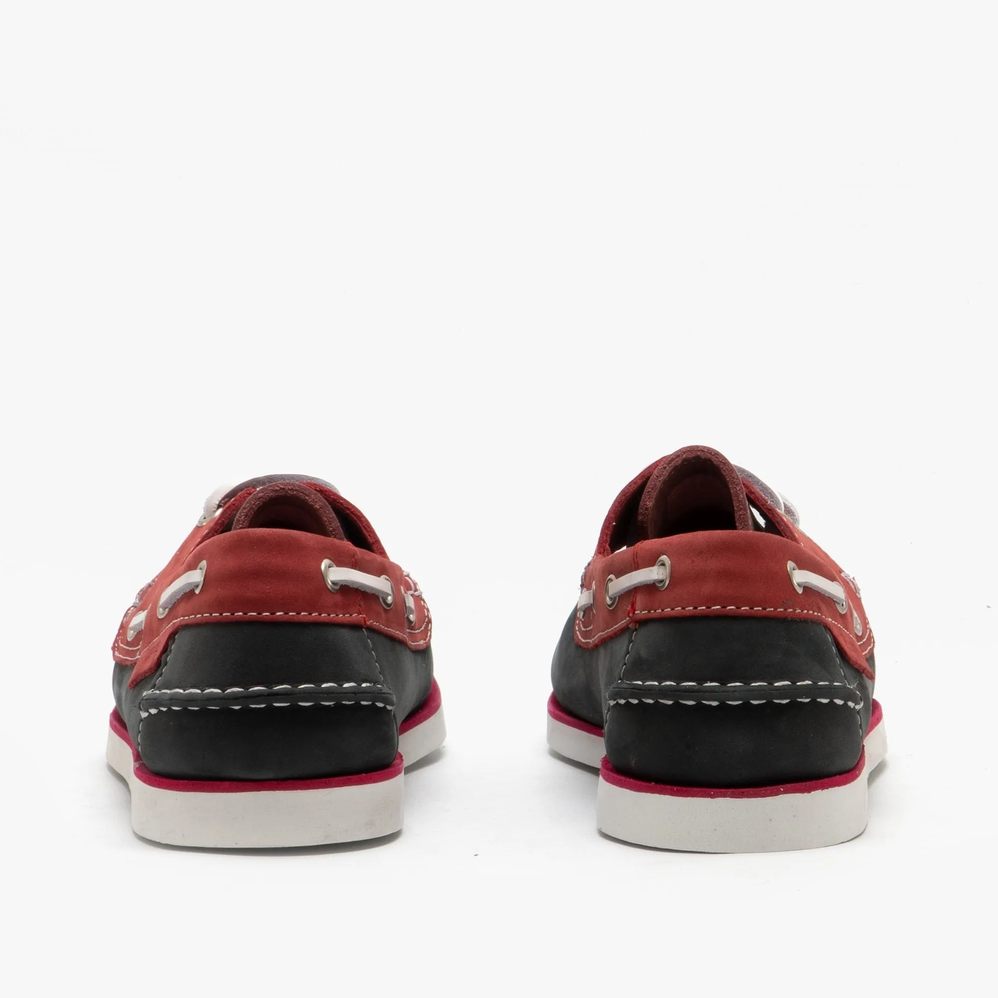 Hush Puppies HATTIE Womens Nubuck Deck Shoes Pink/Red/Navy