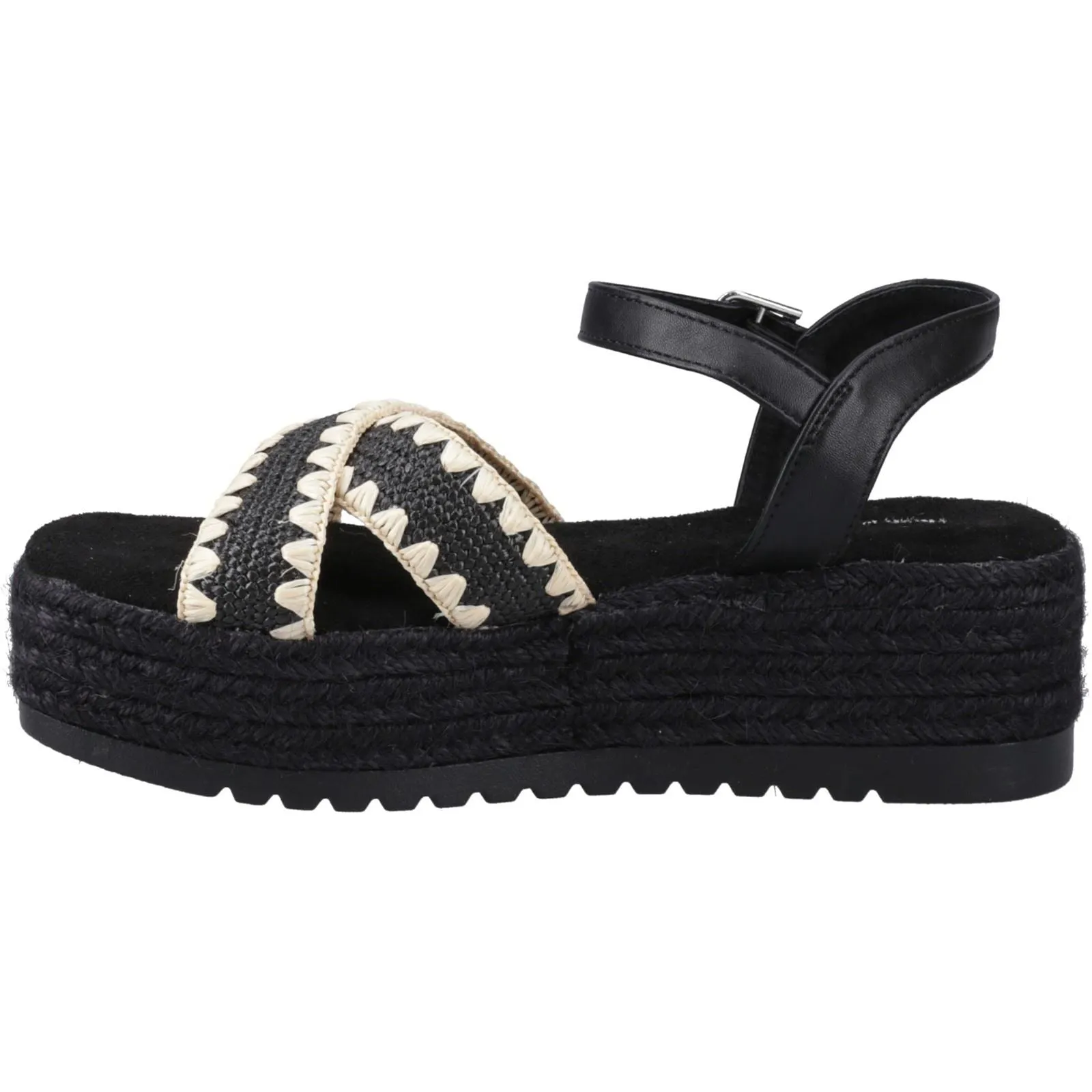 Hush Puppies Jemma Espadrille Polyurethane Women's Black Sandals