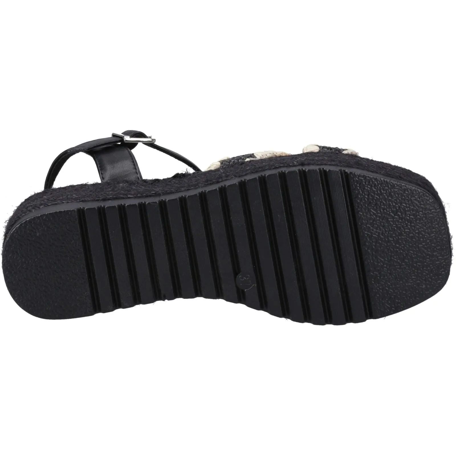 Hush Puppies Jemma Espadrille Polyurethane Women's Black Sandals
