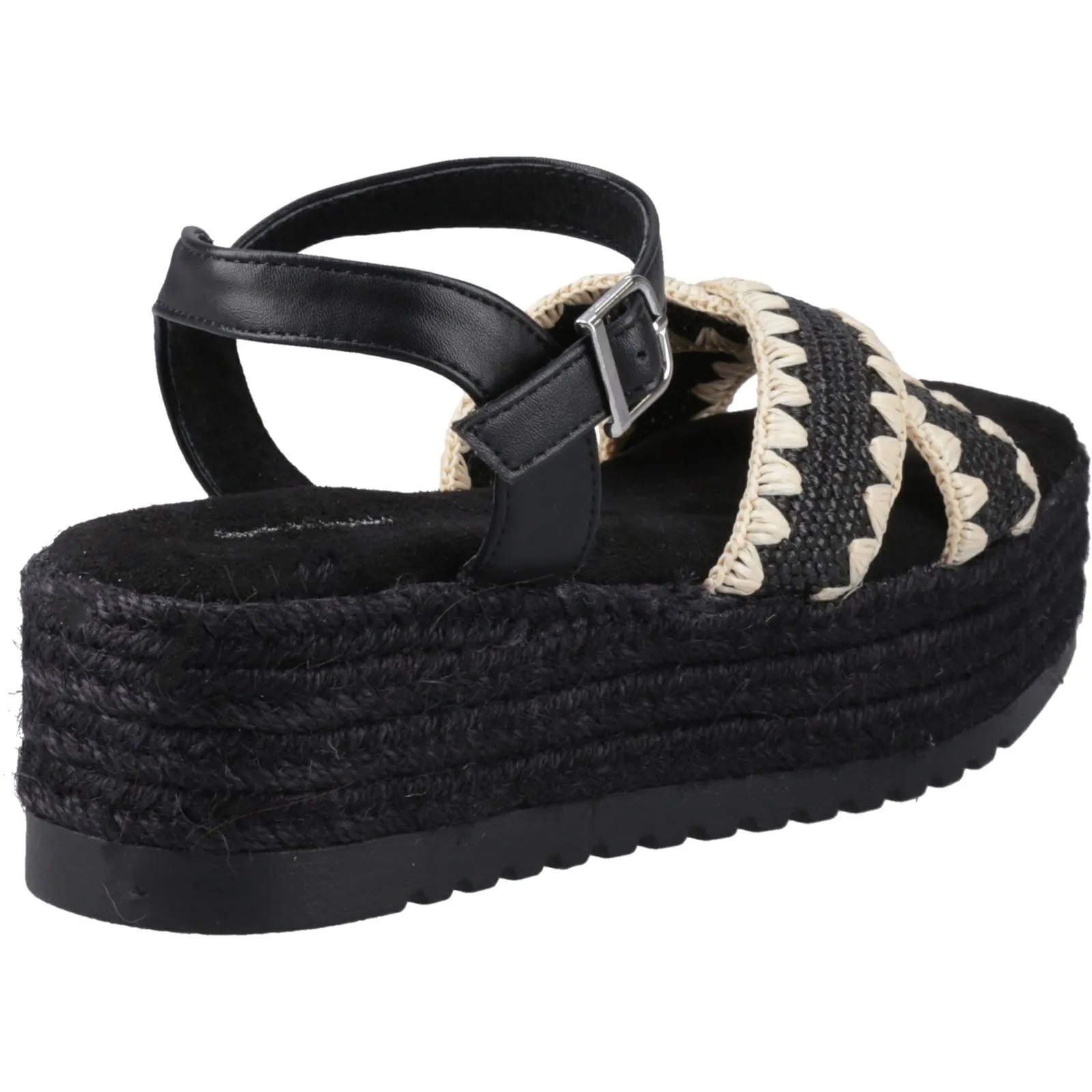 Hush Puppies Jemma Espadrille Polyurethane Women's Black Sandals