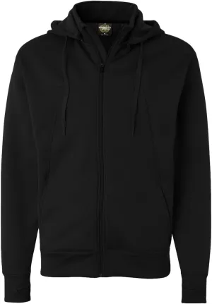 Independent Trading Co. EXP80PTZ Poly-Tech Hooded Full-Zip Sweatshirt Black L